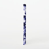 Navy Blue en White Rabbit Bunny Bird Chinoiserie Samsung Galaxy Hoesje (Rechterkant)