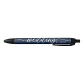 Navy Blue en White Simple Script Weddenschap Favor Zwarte Inkt Pen (Bodem)