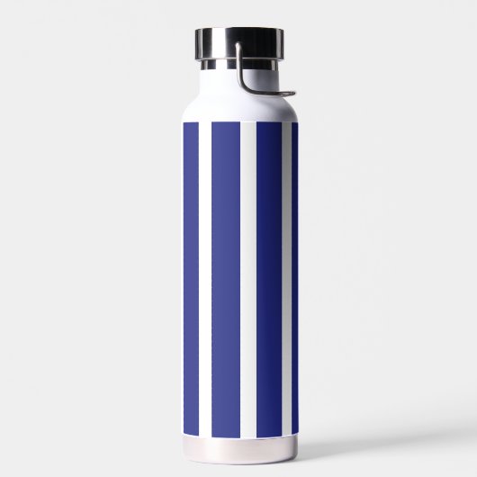 Navy blue en white strepen patroon waterfles (Links)