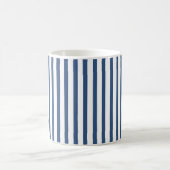 Navy Blue en White Stripe Koffiemok (Center)