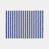 Navy Blue en White Stripe Pattern Fleece Deken (Voorkant (Horizontaal))