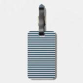 Navy Blue en White Striped Bagagelabel (Achterkant verticaal)