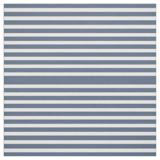 Navy Blue en White Striped Fabric Stof