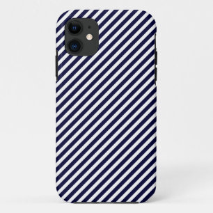 Navy Blue en White Striped iPhone 5 Hoesje
