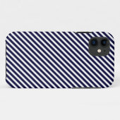 Navy Blue en White Striped iPhone 5 Hoesje (Achterkant (horizontaal))