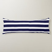 Navy Blue en White Striped Lichaamskussen (Voorkant)