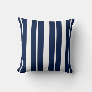 Navy Blue en White Striped ThrowPillow Kussen