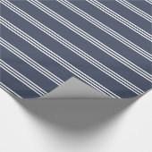Navy Blue en White Stripes Cadeaupapier (Hoek)