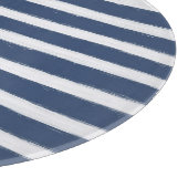 Navy Blue en White Stripes Snijplank (Hoek)