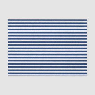 Navy Blue en White Stripes Tissuepapier