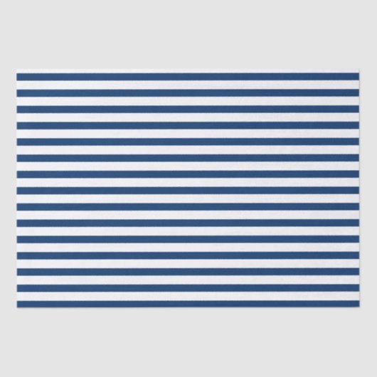 Navy Blue en White Stripes Tissuepapier (Voorkant)