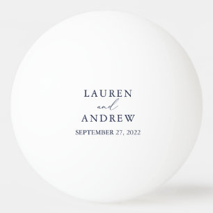 Navy Blue en White Wedding Personalized Pingpongballen