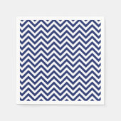 Navy Blue en White Zigzag Stripes Chevron Pattern Servet (Voorkant)