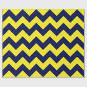 Navy Blue en Yellow Extra Large Chevron Cadeaupapier (Vlak)