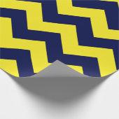 Navy Blue en Yellow Extra Large Chevron Cadeaupapier (Hoek)