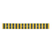 Navy Blue en Yellow Rugby Stripes - Aangepaste naa Lint (Voorkant)