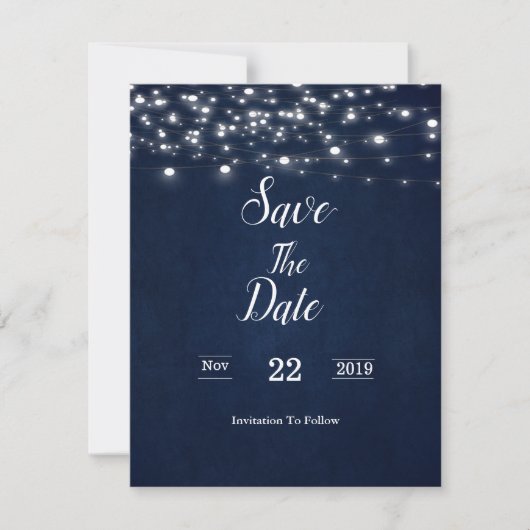 Navy Blue Enregistrer la carte Date (Devant)