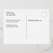 Navy Blue Enregistrer la date Foil Invitation Cart (Verso)