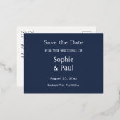 Navy Blue Enregistrer la date Foil Invitation Cart (Recto/Verso)