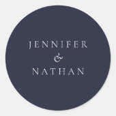 Navy Blue Envelope Seal Ronde Sticker (Voorkant)