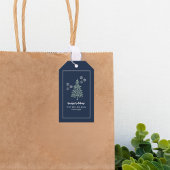 Navy Blue Evergreen Tree Gift Labels - Set van 10 Cadeaulabel
