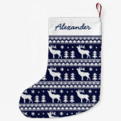 Navy Blue Fair Isle kerstSweater Pattern Kleine Kerstsok (Achterkant)