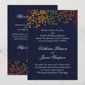 Navy Blue Fall Wedding Kaart (Voorkant / Achterkant)