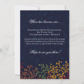 Navy Blue Fall Wedding Kaart (Achterkant)