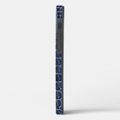 Navy Blue Faux Crocodile Leather Case-Mate iPhone Case (Achterkant / Links)