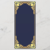  Navy Blue Faux Gold Elegant Wedding Menu (Achterkant)