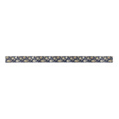 Navy blue faux goudshabby  chic floral lint (Voorkant)