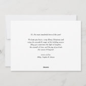 Navy Blue Feliz Navidad Script Kerstfoto Feestdagenkaart (Achterkant)