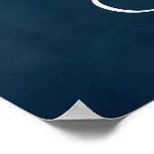 Navy Blue Fleur de Lis Fairy Light | Weddenschap Poster (Hoek)