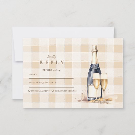 Navy Blue Floral Afstuderen RSVP Kaartje (Voorkant)