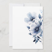 Navy Blue Floral Baby shower Kaart (Achterkant)