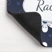 Navy Blue Floral, gepersonaliseerd Muismat (Hoek)