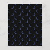 Navy Blue Floral Gothic Wedding Invitation Flyer (Achterkant)