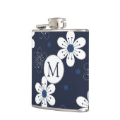 Navy Blue  Floral Monogram Heupfles (Links)