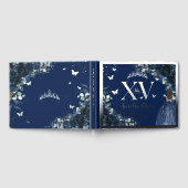 Navy Blue Floral Quinceañera Quince 15 Silver (Complet)