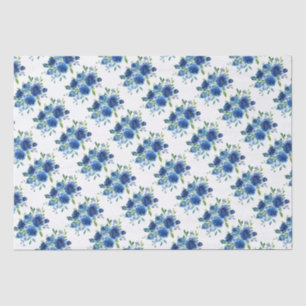 Navy Blue Floral Tissuepapier