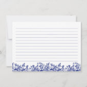  Navy Blue Floral Vrijgezellenfeest Recept Kaart (Achterkant)