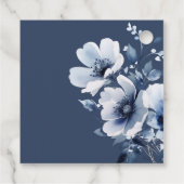 Navy Blue Floral Wedding Bedankjes Labels (Achterkant)