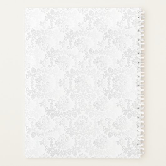 Navy Blue Floral Wedding Design Planner (Achterkant)