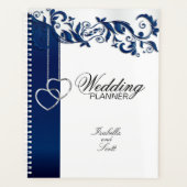Navy Blue Floral Wedding Design Planner (Voorkant)