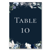 Navy Blue Floral Wedding Kaart (Achterkant)