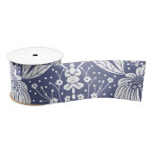 Navy Blue Floral William Morris Style Lint (Spoel)