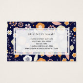 Navy Blue Florals Event Planner Visitekaartjes (Achterkant)