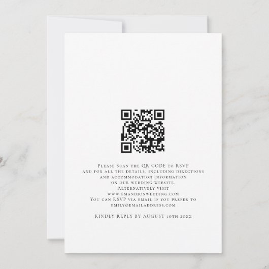 Navy Blue Florals Informal Script Weddenschap Kaart (Achterkant)