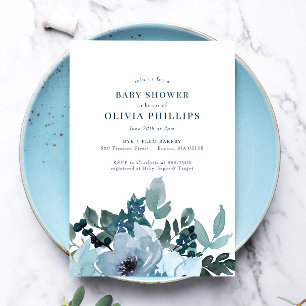 Navy Blue Flower Garden Baby shower