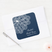 Navy Blue Flower Vrijgezellenfeest Favor Sticker (Envelop)